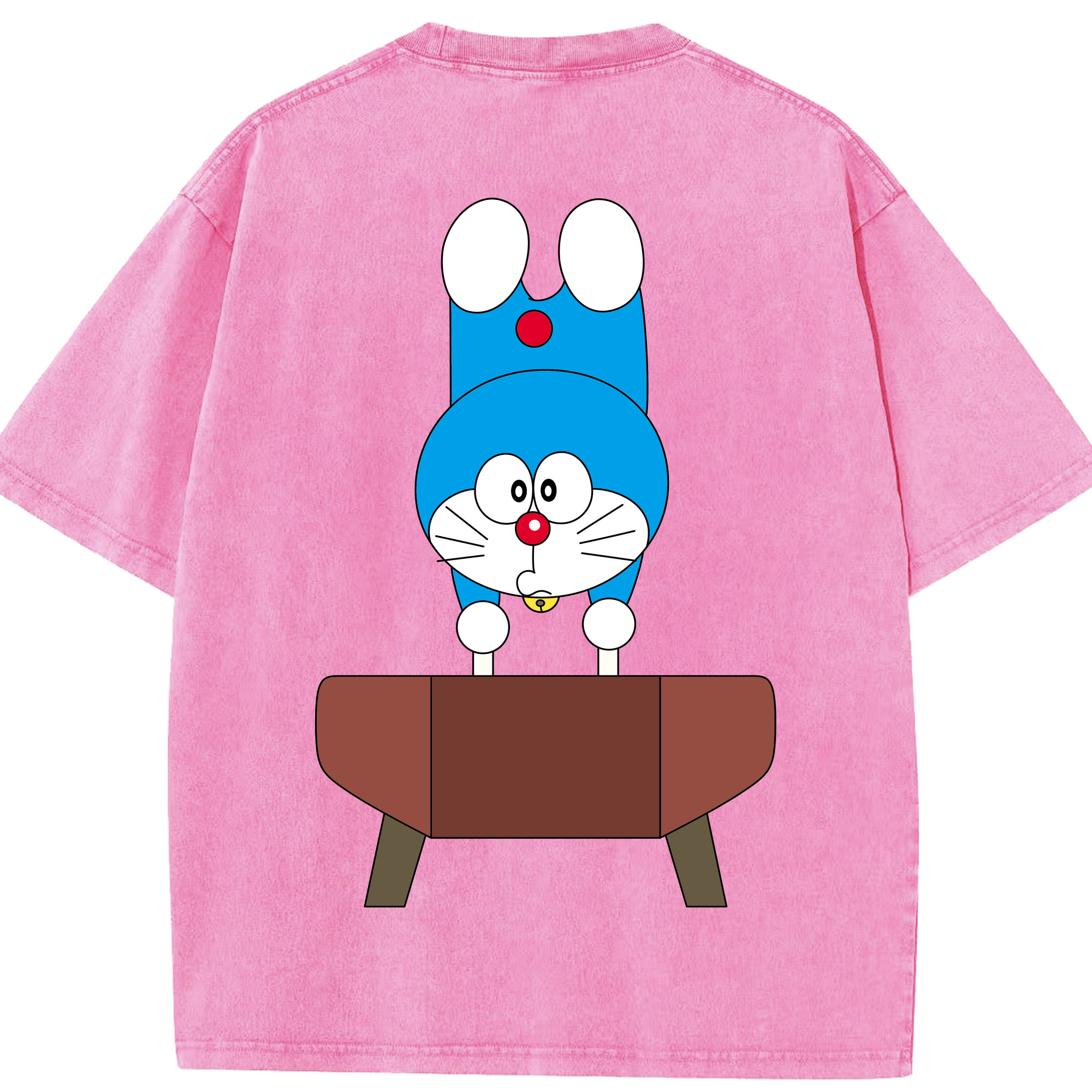 （画像用） ドラえもん Doraemon 綿100% ヴィンテージ風 半袖Tシャツ（背面プリント）